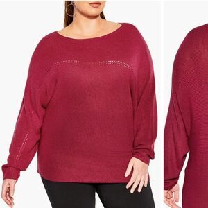 City Chic Romance Sweater in Sangria